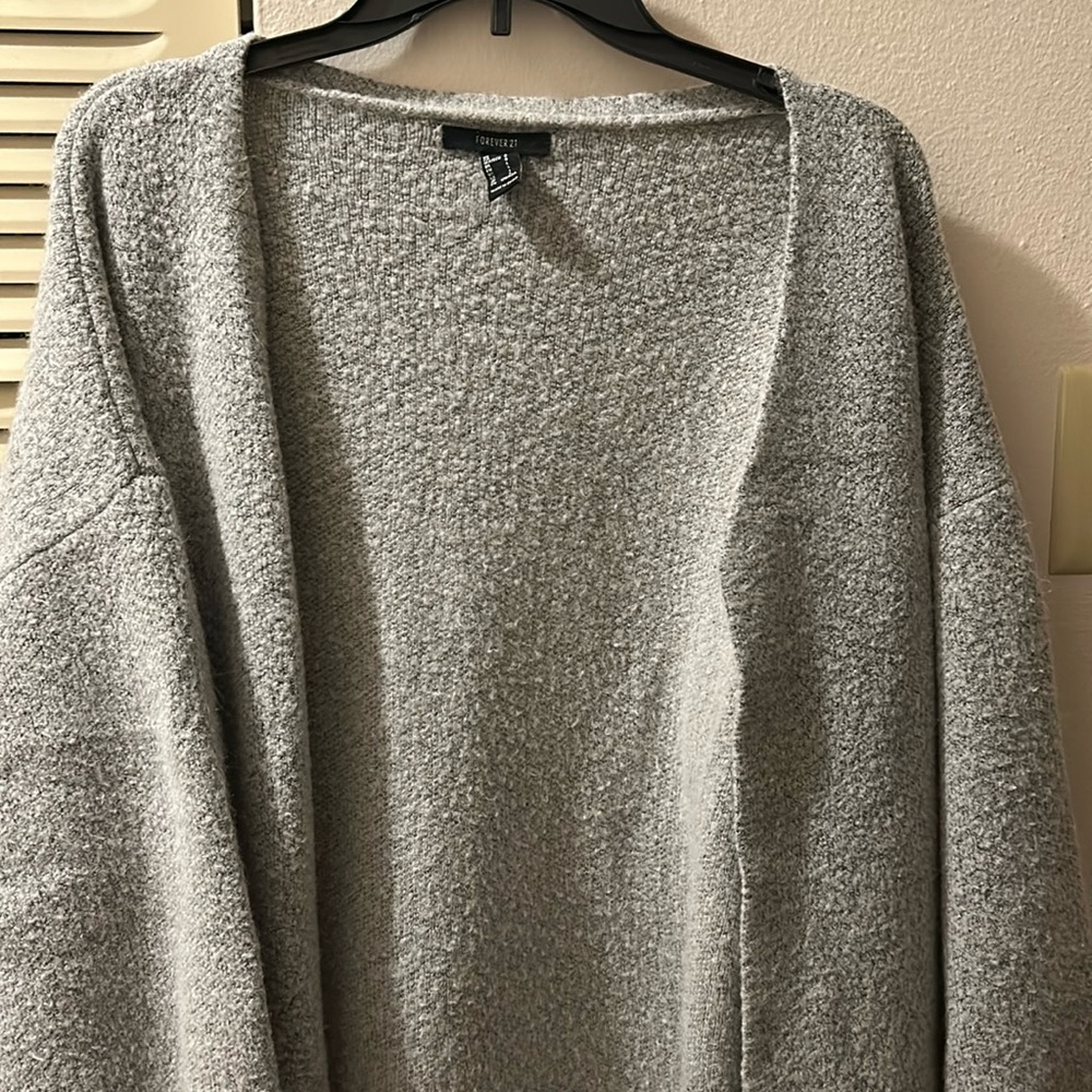 Grey Oversized Cardigan